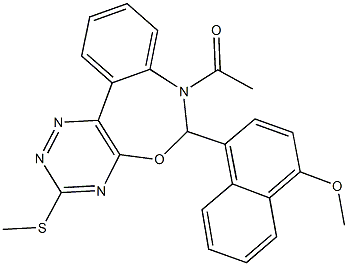 7-acetyl-6-(4-methoxy-1-naphthyl)-3-(methylsulfanyl)-6,7-dihydro[1,2,4]triazino[5,6-d][3,1]benzoxazepine,353518-36-2,结构式