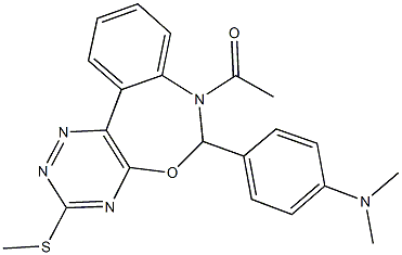 4-[7-acetyl-3-(methylsulfanyl)-6,7-dihydro[1,2,4]triazino[5,6-d][3,1]benzoxazepin-6-yl]-N,N-dimethylaniline,353518-41-9,结构式