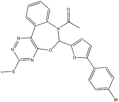 7-acetyl-6-[5-(4-bromophenyl)-2-furyl]-6,7-dihydro[1,2,4]triazino[5,6-d][3,1]benzoxazepin-3-yl methyl sulfide Structure