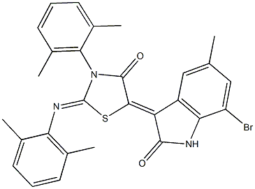 7-bromo-3-{3-(2,6-dimethylphenyl)-2-[(2,6-dimethylphenyl)imino]-4-oxo-1,3-thiazolidin-5-ylidene}-5-methyl-1,3-dihydro-2H-indol-2-one|