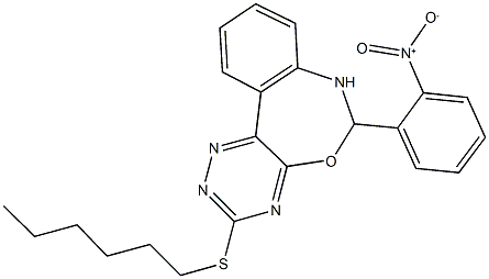 353519-16-1 3-(hexylsulfanyl)-6-{2-nitrophenyl}-6,7-dihydro[1,2,4]triazino[5,6-d][3,1]benzoxazepine