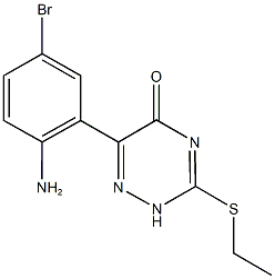 6-(2-amino-5-bromophenyl)-3-(ethylsulfanyl)-1,2,4-triazin-5(2H)-one 结构式