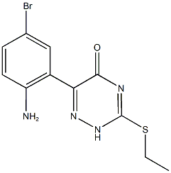 6-(2-amino-5-bromophenyl)-3-(ethylsulfanyl)-1,2,4-triazin-5(2H)-one,353519-52-5,结构式