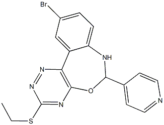 10-bromo-6-(4-pyridinyl)-6,7-dihydro[1,2,4]triazino[5,6-d][3,1]benzoxazepin-3-yl ethyl sulfide Structure