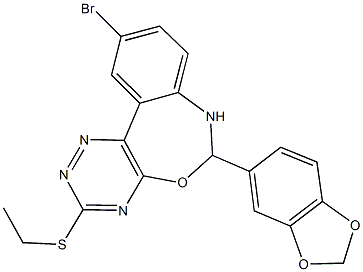 6-(1,3-benzodioxol-5-yl)-10-bromo-3-(ethylsulfanyl)-6,7-dihydro[1,2,4]triazino[5,6-d][3,1]benzoxazepine Structure