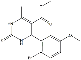 methyl 4-(2-bromo-5-methoxyphenyl)-6-methyl-2-thioxo-1,2,3,4-tetrahydro-5-pyrimidinecarboxylate Structure