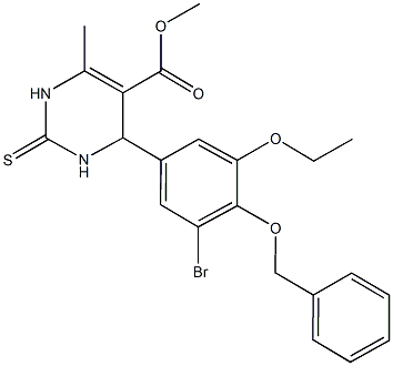 methyl 4-[4-(benzyloxy)-3-bromo-5-ethoxyphenyl]-6-methyl-2-thioxo-1,2,3,4-tetrahydro-5-pyrimidinecarboxylate Structure