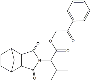 2-oxo-2-phenylethyl 2-(3,5-dioxo-4-azatricyclo[5.2.1.0~2,6~]dec-4-yl)-3-methylbutanoate Structure