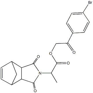 2-(4-bromophenyl)-2-oxoethyl 2-(3,5-dioxo-4-azatricyclo[5.2.1.0~2,6~]dec-8-en-4-yl)propanoate 结构式