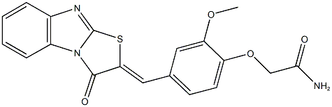 2-{2-methoxy-4-[(3-oxo[1,3]thiazolo[3,2-a]benzimidazol-2(3H)-ylidene)methyl]phenoxy}acetamide,353760-21-1,结构式