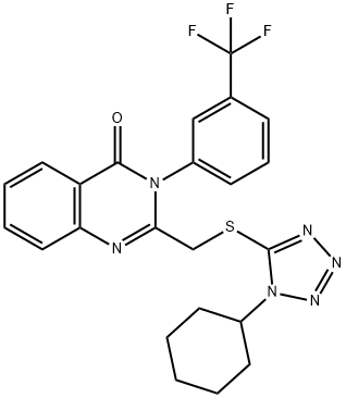 2-{[(1-cyclohexyl-1H-tetraazol-5-yl)sulfanyl]methyl}-3-[3-(trifluoromethyl)phenyl]-4(3H)-quinazolinone Structure