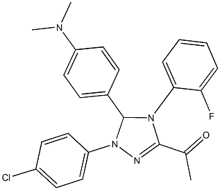 1-[1-(4-chlorophenyl)-5-[4-(dimethylamino)phenyl]-4-(2-fluorophenyl)-4,5-dihydro-1H-1,2,4-triazol-3-yl]ethanone Structure