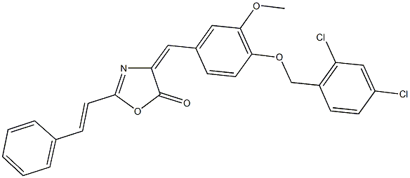 4-{4-[(2,4-dichlorobenzyl)oxy]-3-methoxybenzylidene}-2-(2-phenylvinyl)-1,3-oxazol-5(4H)-one|