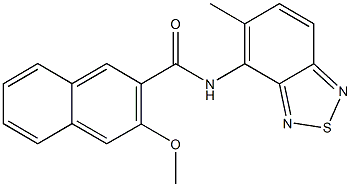 3-methoxy-N-(5-methyl-2,1,3-benzothiadiazol-4-yl)-2-naphthamide 化学構造式