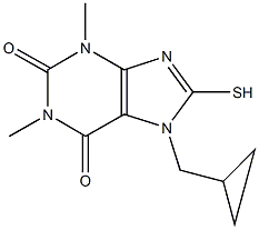 7-(cyclopropylmethyl)-1,3-dimethyl-8-sulfanyl-3,7-dihydro-1H-purine-2,6-dione Structure