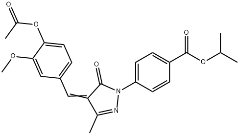 isopropyl 4-{4-[4-(acetyloxy)-3-methoxybenzylidene]-3-methyl-5-oxo-4,5-dihydro-1H-pyrazol-1-yl}benzoate Structure