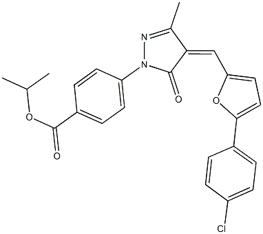 isopropyl 4-(4-{[5-(4-chlorophenyl)-2-furyl]methylene}-3-methyl-5-oxo-4,5-dihydro-1H-pyrazol-1-yl)benzoate 结构式