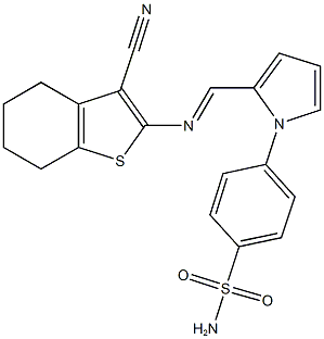 4-(2-{[(3-cyano-4,5,6,7-tetrahydro-1-benzothien-2-yl)imino]methyl}-1H-pyrrol-1-yl)benzenesulfonamide 结构式