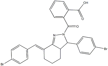 2-{[7-(4-bromobenzylidene)-3-(4-bromophenyl)-3,3a,4,5,6,7-hexahydro-2H-indazol-2-yl]carbonyl}benzoic acid Structure