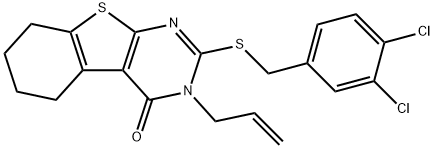 3-allyl-2-[(3,4-dichlorobenzyl)sulfanyl]-5,6,7,8-tetrahydro[1]benzothieno[2,3-d]pyrimidin-4(3H)-one Structure