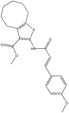 methyl 2-{[3-(4-methoxyphenyl)acryloyl]amino}-4,5,6,7,8,9-hexahydrocycloocta[b]thiophene-3-carboxylate Struktur