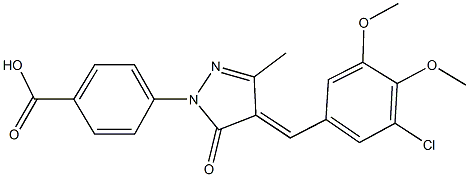 4-[4-(3-chloro-4,5-dimethoxybenzylidene)-3-methyl-5-oxo-4,5-dihydro-1H-pyrazol-1-yl]benzoic acid 结构式
