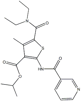 isopropyl 5-[(diethylamino)carbonyl]-4-methyl-2-[(3-pyridinylcarbonyl)amino]-3-thiophenecarboxylate Structure