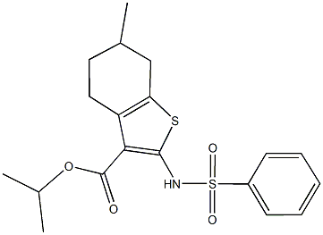 353765-83-0 isopropyl 6-methyl-2-[(phenylsulfonyl)amino]-4,5,6,7-tetrahydro-1-benzothiophene-3-carboxylate