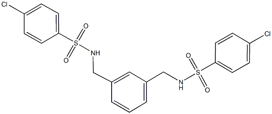 4-chloro-N-[3-({[(4-chlorophenyl)sulfonyl]amino}methyl)benzyl]benzenesulfonamide Structure