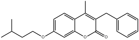 3-benzyl-7-(isopentyloxy)-4-methyl-2H-chromen-2-one Structure