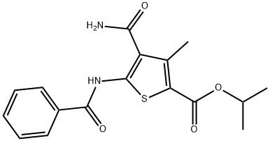 isopropyl 4-(aminocarbonyl)-5-(benzoylamino)-3-methyl-2-thiophenecarboxylate Structure