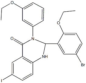 2-(5-bromo-2-ethoxyphenyl)-3-(3-ethoxyphenyl)-6-iodo-2,3-dihydro-4(1H)-quinazolinone Structure