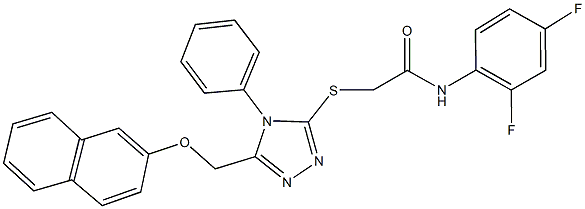 N-(2,4-difluorophenyl)-2-({5-[(2-naphthyloxy)methyl]-4-phenyl-4H-1,2,4-triazol-3-yl}sulfanyl)acetamide Struktur