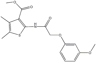 methyl 2-{[(3-methoxyphenoxy)acetyl]amino}-4,5-dimethyl-3-thiophenecarboxylate Structure