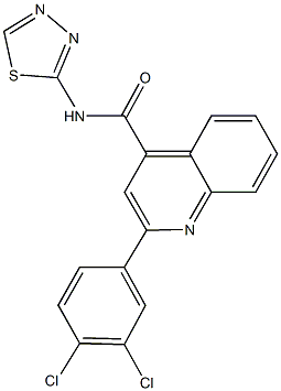 2-(3,4-dichlorophenyl)-N-(1,3,4-thiadiazol-2-yl)-4-quinolinecarboxamide Struktur