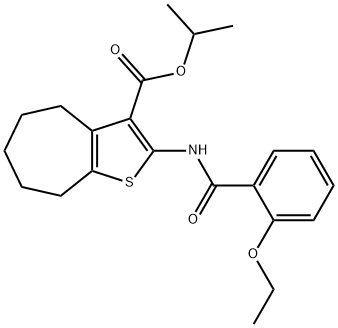 isopropyl 2-[(2-ethoxybenzoyl)amino]-5,6,7,8-tetrahydro-4H-cyclohepta[b]thiophene-3-carboxylate 化学構造式