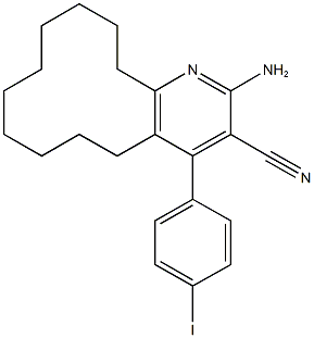 2-amino-4-(4-iodophenyl)-5,6,7,8,9,10,11,12,13,14-decahydrocyclododeca[b]pyridine-3-carbonitrile Structure