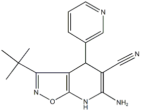 6-amino-3-(tert-butyl)-4-(3-pyridinyl)-4,7-dihydroisoxazolo[5,4-b]pyridine-5-carbonitrile,353767-15-4,结构式