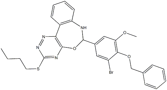 6-[4-(benzyloxy)-3-bromo-5-methoxyphenyl]-3-(butylsulfanyl)-6,7-dihydro[1,2,4]triazino[5,6-d][3,1]benzoxazepine Struktur