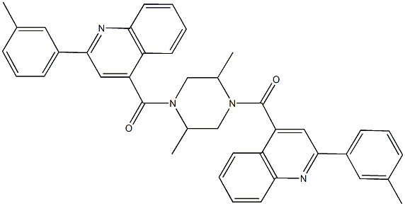 4-[(2,5-dimethyl-4-{[2-(3-methylphenyl)-4-quinolinyl]carbonyl}-1-piperazinyl)carbonyl]-2-(3-methylphenyl)quinoline,353767-32-5,结构式