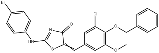 353767-54-1 5-[4-(benzyloxy)-3-chloro-5-methoxybenzylidene]-2-[(4-bromophenyl)imino]-1,3-thiazolidin-4-one