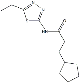 3-cyclopentyl-N-(5-ethyl-1,3,4-thiadiazol-2-yl)propanamide Structure