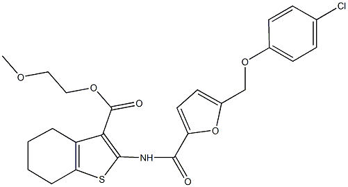 2-methoxyethyl 2-({5-[(4-chlorophenoxy)methyl]-2-furoyl}amino)-4,5,6,7-tetrahydro-1-benzothiophene-3-carboxylate|