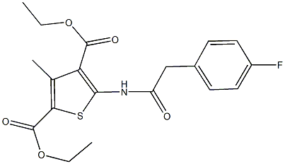 diethyl 5-{[(4-fluorophenyl)acetyl]amino}-3-methyl-2,4-thiophenedicarboxylate 结构式