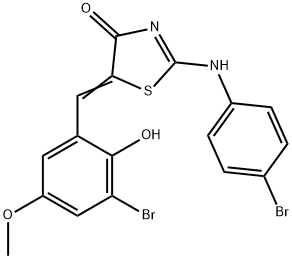 5-(3-bromo-2-hydroxy-5-methoxybenzylidene)-2-[(4-bromophenyl)imino]-1,3-thiazolidin-4-one Structure