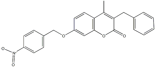 3-benzyl-7-({4-nitrobenzyl}oxy)-4-methyl-2H-chromen-2-one 结构式