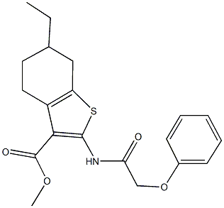 methyl 6-ethyl-2-[(phenoxyacetyl)amino]-4,5,6,7-tetrahydro-1-benzothiophene-3-carboxylate Structure