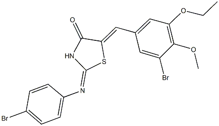 5-(3-bromo-5-ethoxy-4-methoxybenzylidene)-2-[(4-bromophenyl)imino]-1,3-thiazolidin-4-one,353769-06-9,结构式