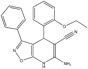 6-amino-4-(2-ethoxyphenyl)-3-phenyl-4,7-dihydroisoxazolo[5,4-b]pyridine-5-carbonitrile Structure