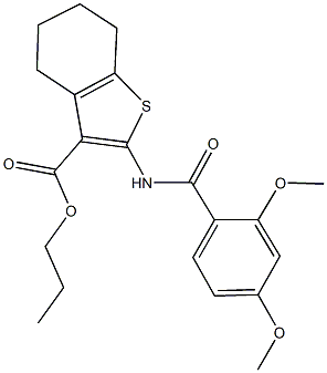 propyl 2-[(2,4-dimethoxybenzoyl)amino]-4,5,6,7-tetrahydro-1-benzothiophene-3-carboxylate Structure